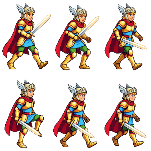 Side-view platformer character walk cycle — smooth 30 fps motion