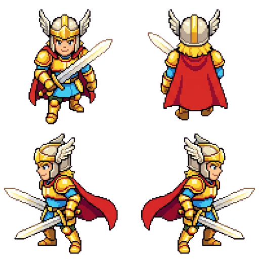 Top-down character — 4 directional sprites (down, up, left, right)