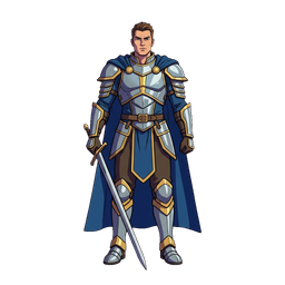Cel-shaded art style example — a generated game character