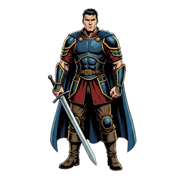 Comic book art style example — a generated game character