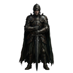 Dark fantasy art style example — a generated game character