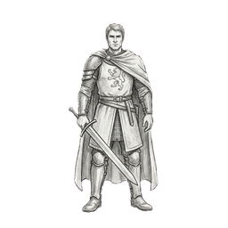 Hand-drawn art style example — a generated game character